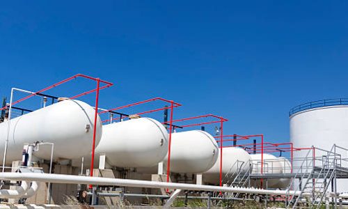 Petroleum Storage Tanks on Petrochemical Plant